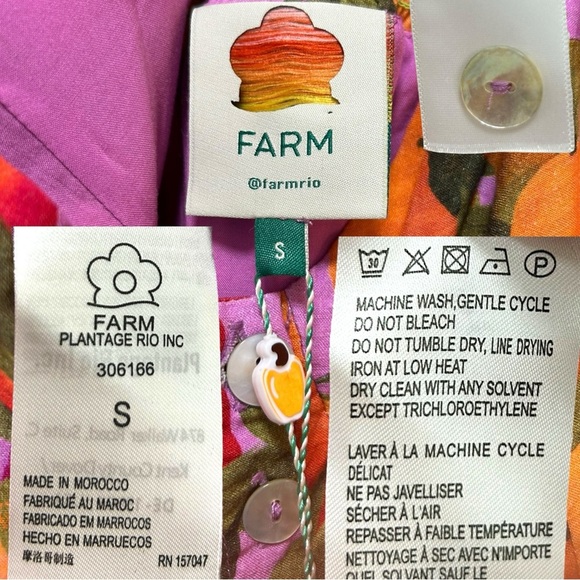 Farm Rio - NWT, Women’s ‘Mango Macaws’ Long-Sleeve Mini Dress in Lilac - Small - Picture 8 of 17